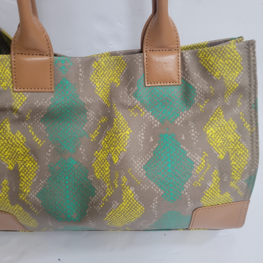 Tory Burch Multicolor Snake Printed Coated Canvas and Leather Handles Ella Tote - Picture 6 of 13